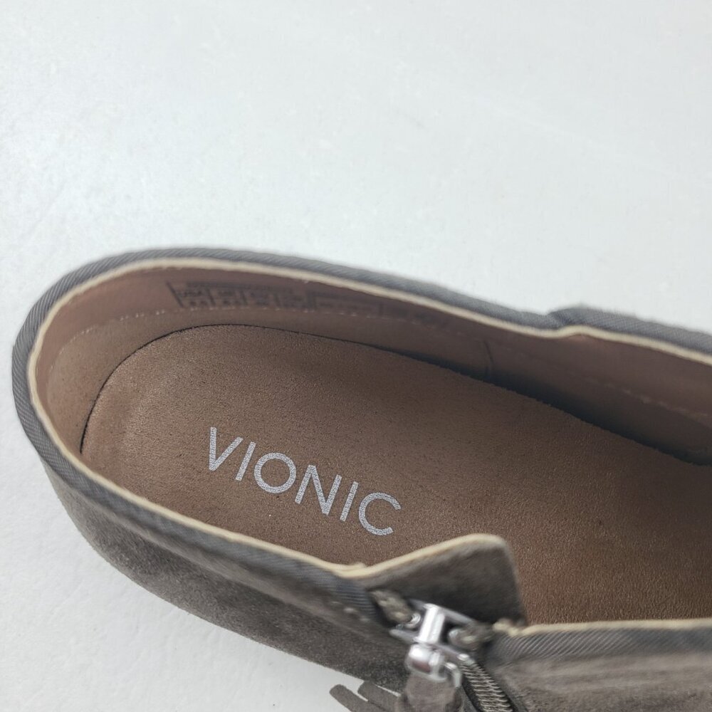 Vionic Serena Suede Ankle Boot Womens 8.5 Beige Side Zip Casual Bootie Shoe - Picture 12 of 13